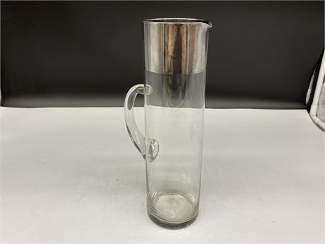 1950/60s SILVER OVERLAY COCKTAIL JUG (10” tall)