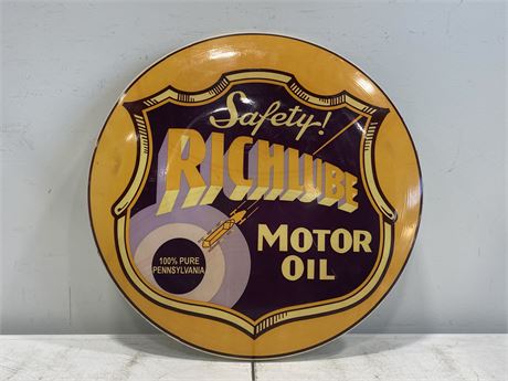 RICHLUBE 1980’s REPRODUCTION MOTOR OIL SIGN (24”)