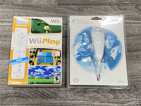 NINTENDO SEALED WII PLAY W/WII REMOTE & SEALED NUNCHUCK