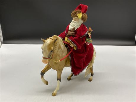 BREYER CHRISTMAS HORSE W/ ST NICOLAS (11” tall)