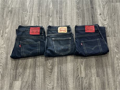 3 PAIRS OF LEVIS 511 JEANS - 32/34