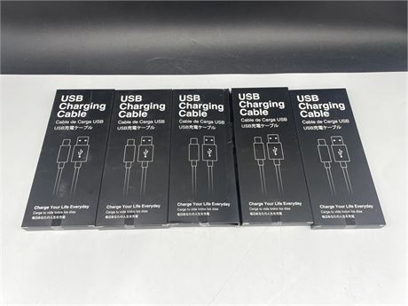 5 NEW USB CHARGING CABLES