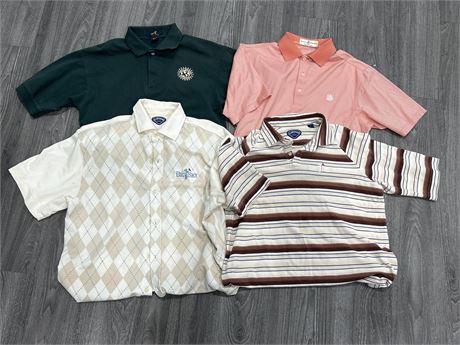 LOT OF 4 VINTAGE GOLF SHIRTS INCLUDING 2 CALLAWAY
