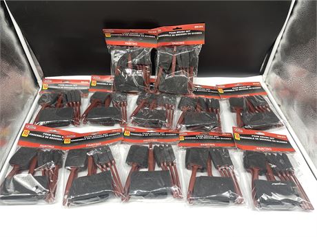 (10) NEW PACKS OF 10 SMALL PAINT BRUSHES