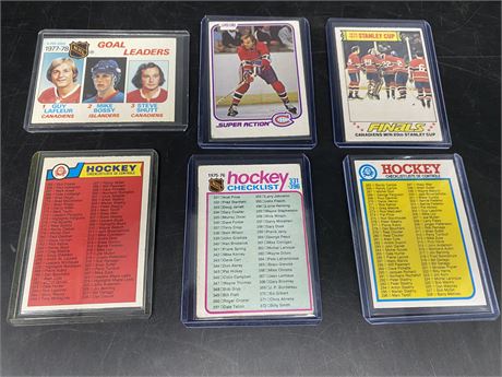 6 MISC 1970/80s CARDS