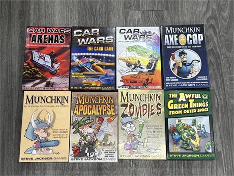 8 STEVE JACKSON GAMES - 1 SEALED - UNSURE IF OTHERS ARE COMPLETE