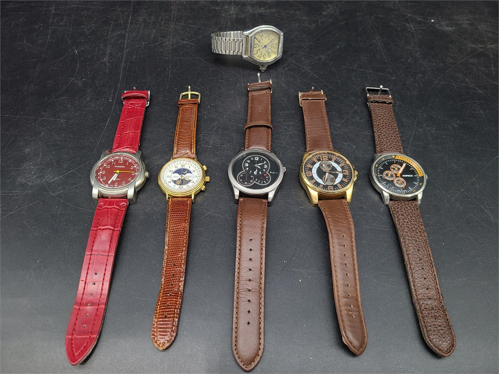 Urban Auctions - 6 CUSTOM WATCHES (Need batteries)