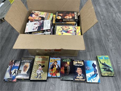 BOX OF MISC VHS TAPES