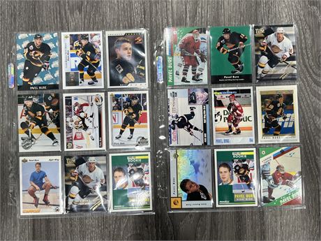 18 PAVEL BURE CARDS INCLUDING ROOKIES