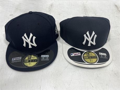 2 NEW YANKEES HATS - SIZE 7.5
