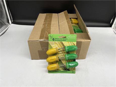 24 NEW PACKAGES OF CORN HOLDERS