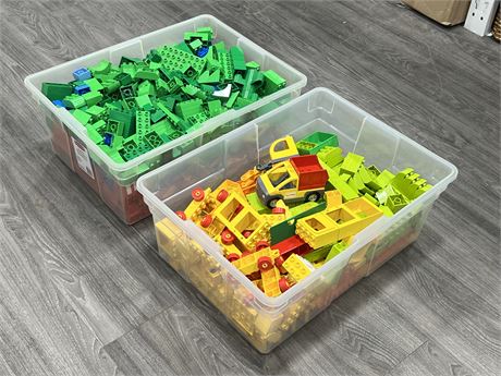 2 TUBS OF LARGE LEGO DUPLO - TUBS ARE 22”x16”