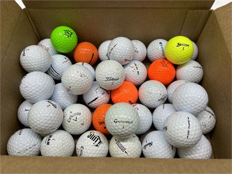 LOT OF APPROX. 40 USED GOLF BALLS - ASSORTED BRANDS