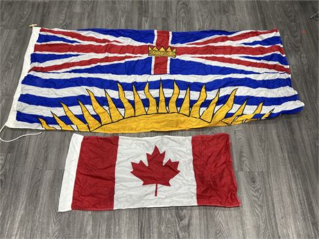 BRITISH COLUMBIA & CANADA FLAGS (BC flag is 31”x69”)