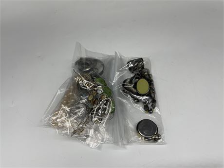 5 BAGS OF MISC VINTAGE JEWELRY