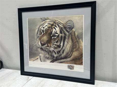 MICHAEL PAPE SIGNED / NUMBERED TIGER PRINT (34.5”x32”)