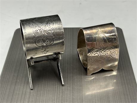 2 VICTORIAN FIGURAL NAPKIN RINGS 1890-1900