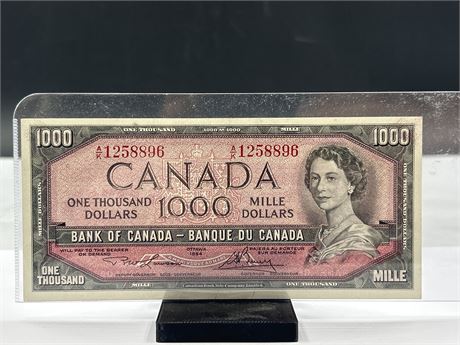 Urban Auctions - RARE 1954 CANADIAN $1000 BANK NOTE