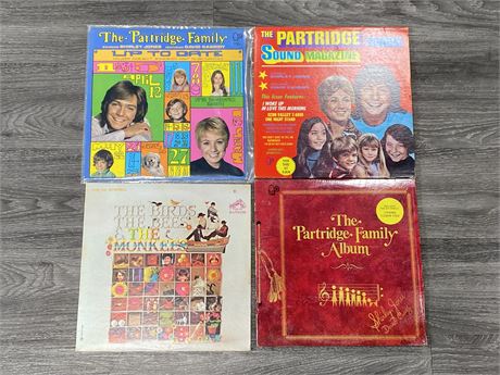 LOT OF 3 PARTRIDGE FAMILY & THE MONKEES - VG+ - EXCELLENT (E)