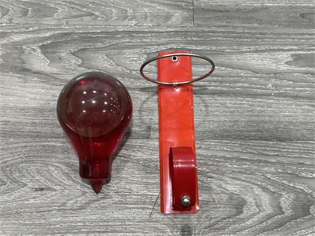 VINTAGE GLASS ORB FIRE EXTINGUISHER - ORB IS 6” LONG