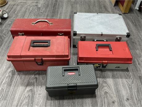 5 MISC TOOL BOXES