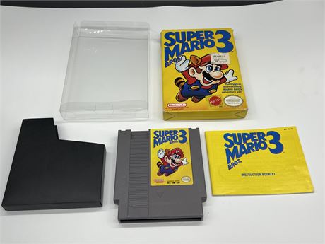 SUPER MARIO BROS 3 - NES COMPLETE W/BOX & MANUAL - EXCELLENT COND