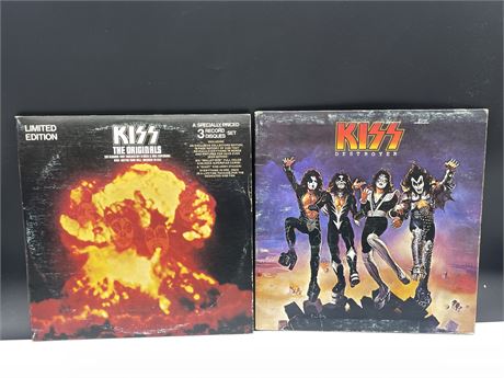 2 KISS RECORDS - 1 IS A LIMITED EDITION 3LP SET - VG (SLIGHTLY SCRATCHED)