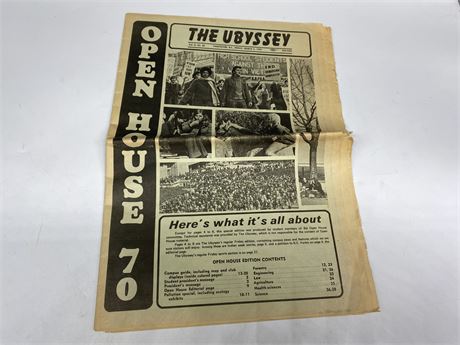 RARE 1970 UBC NEWSPAPER