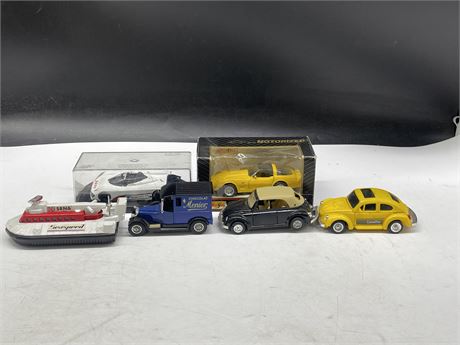 6 DIECAST CARS 2 IN BOX 4 AS NEW