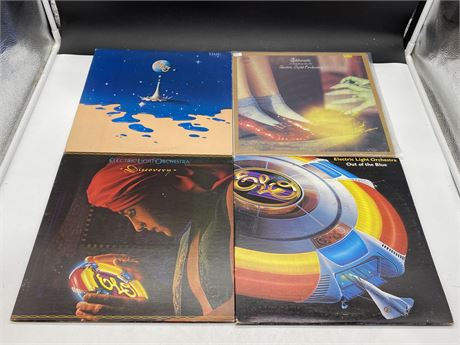 4 ELECTRIC LIGHT ORCHESTRA RECORDS - VG+
