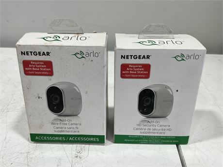 2 NEW ARLO ADD ON WIRE FREE CAMERAS