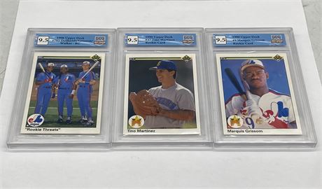 3 GCG 9.5 1990 MLB ROOKIE CARDS