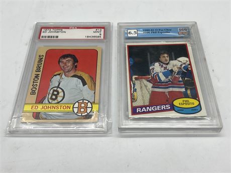 2 GRADED NHL CARDS - HALL OF FAME PLAYERS