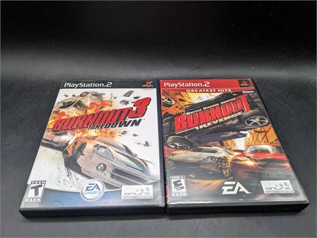 2 BURNOUT GAMES - VERY GOOD CONDITION - PS2