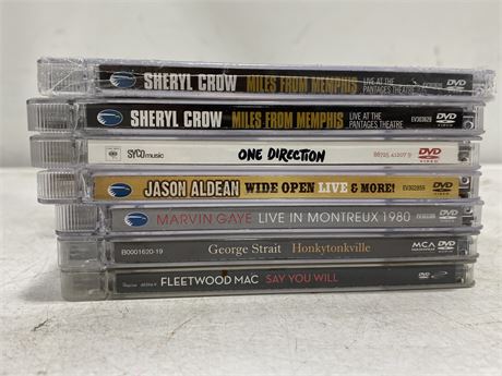 7 CONCERT DVD VIDEOS - ONE SEALED SHERYL CROW - EXCELLENT CONDITION