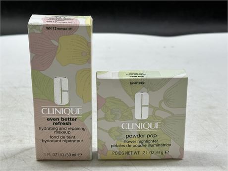 2 NEW CLINIQUE PRODUCTS - POWDER POP FLOWER HIGHLIGHTER & EVEN BETTER REFRESH