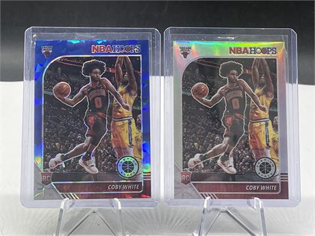 2 NBA HOOPS COBY WHITE ROOKIE CARDS