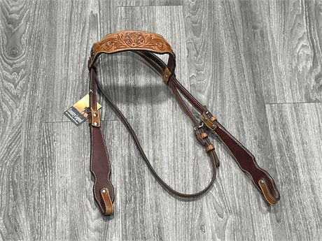 LEATHER FLORAL TOOLED HEADSTALL