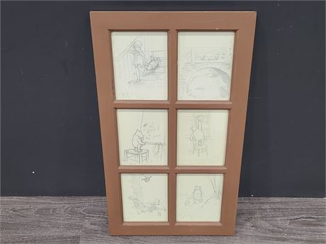 POOH PENCIAL SKETCHES FRAMED  (20"x12")