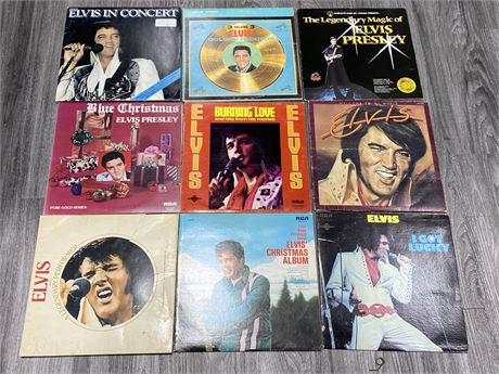 9 ELVIS RECORDS (Some scratched)