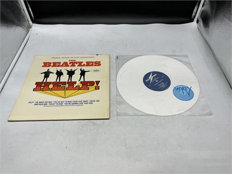 THE BEATLES HELP RECORD (Scratched) & REVELATION WHITE RECORD (Excellent)