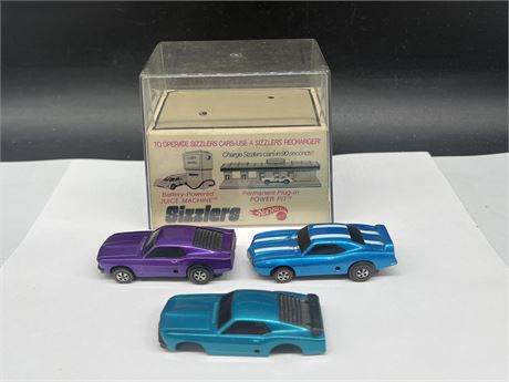 2 EARLY HOT WHEELS SIZZLERS RESTORED & 1 SIZZLER SHELL