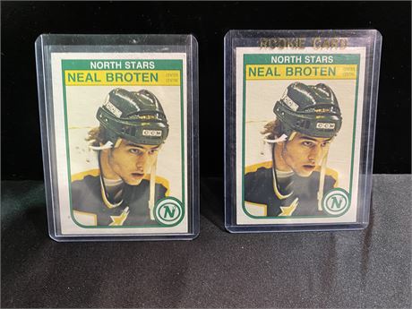 2 ROOKIE NEAL BROTEN CARDS