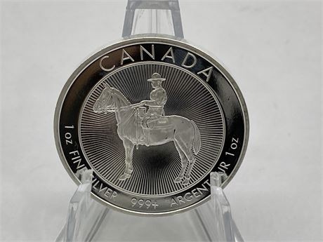 1 OZ 999 FINE SILVER CANADIAN MOUNTY COIN