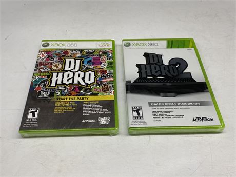 2 SEALED DJ HERO GAMES - XBOX 360