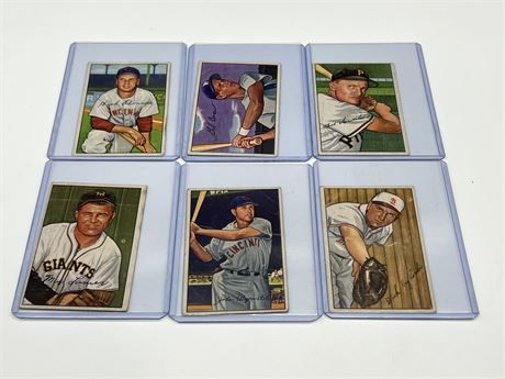 (6) 1952 MLB PARKHURST CARDS