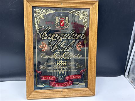 CANADIAN CLUB MIRRORED ADVERTISING - 13” X 18”