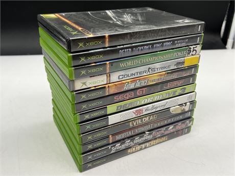 12 XBOX GAMES ALL W/INSTRUCTIONS - CONDITION VARIES