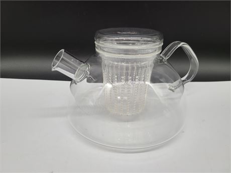 GERMAN JENAER GLASS TEAPOT (5")