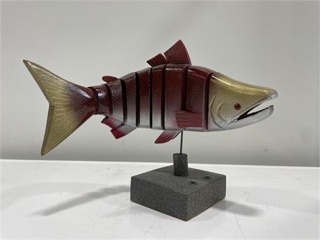 DECORATIVE SALMON ON STAND 13” LONG